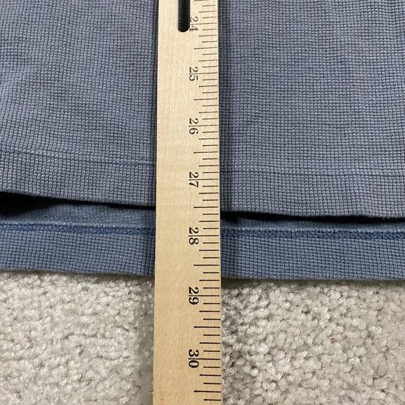 Carhartt Sweater Mens Large Blue Quarter Zip Waffle Knit Pullover Work Pocket - Picture 8 of 11